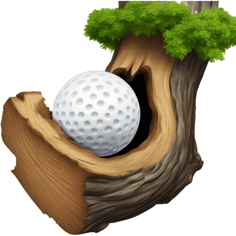 Golf ball hitting a tree emoji