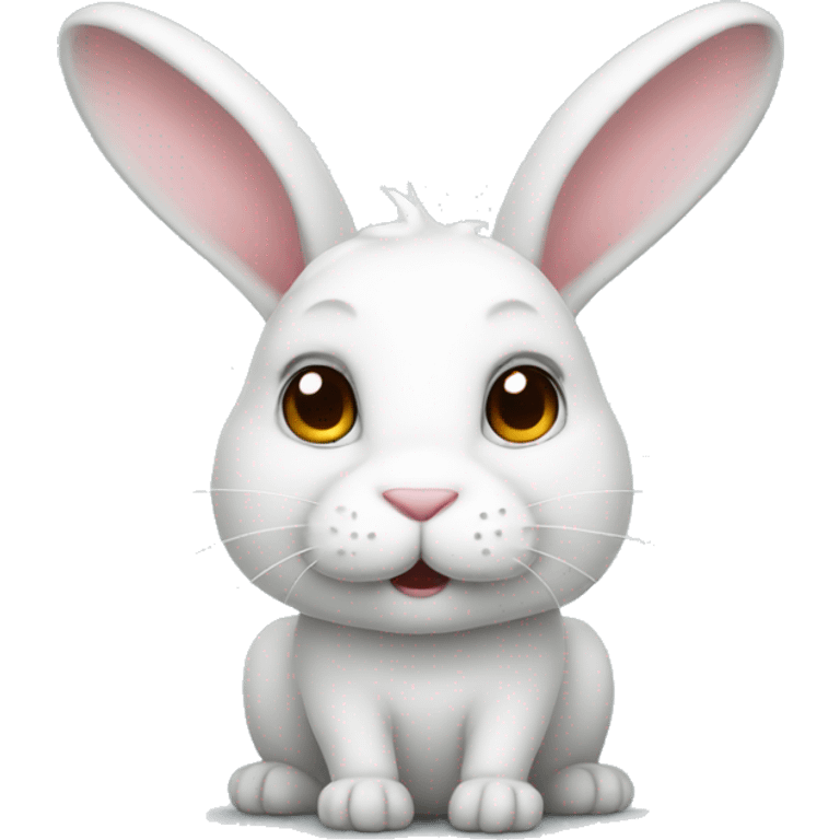 white bunny with horns emoji