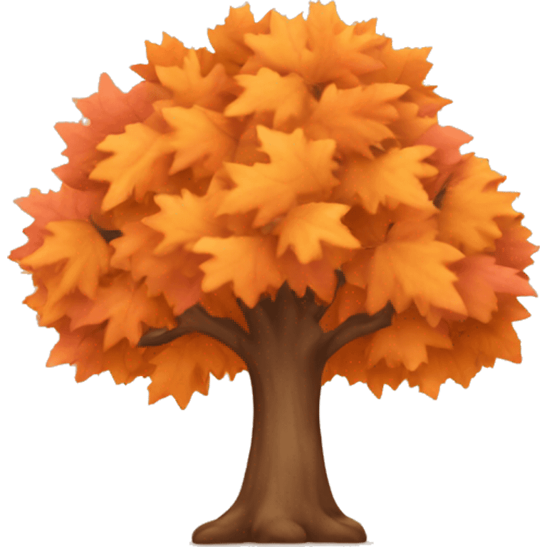 Autumn tree with pastel orange leaves emoji