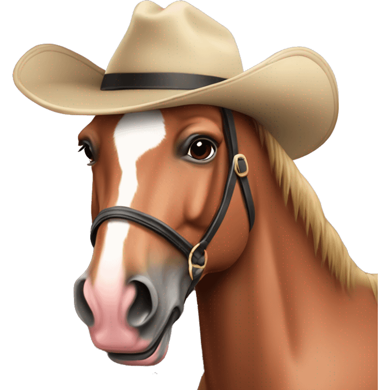 Caballo rosado con sombrero emoji