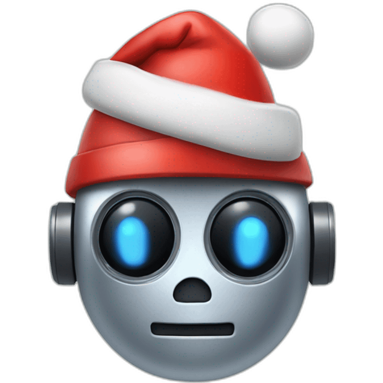 robot wearing santa hat emoji