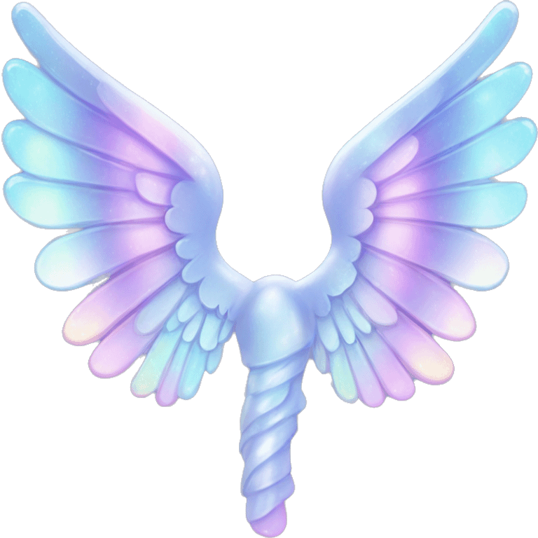 Sparkly glossy Pastel iridescent glass ángel wings  emoji