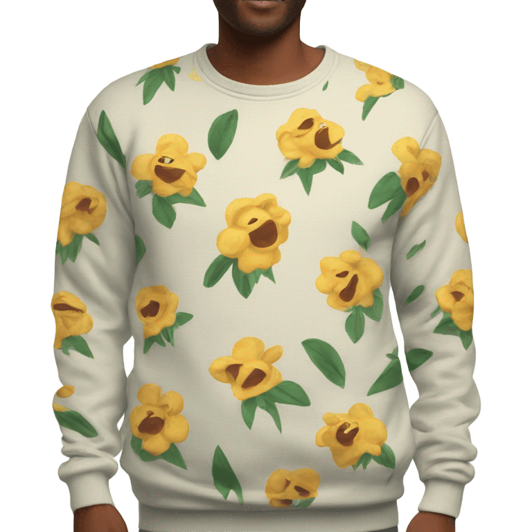 Floral knit sweatshirt  emoji