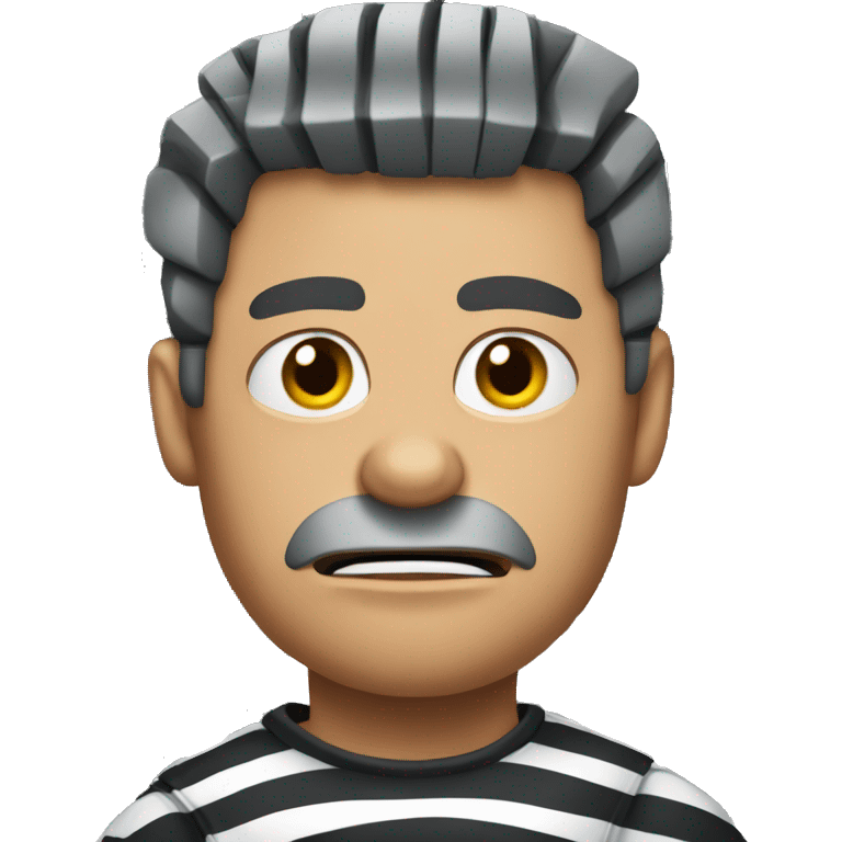 angry prisoner dressed in vertical striped prison clothes emoji