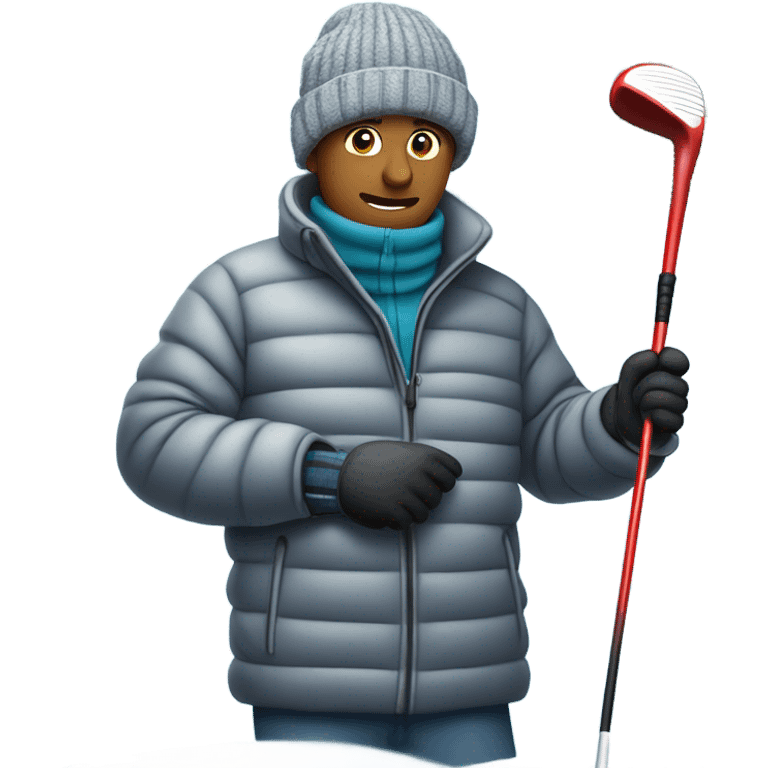 Golfer in freezing cold emoji