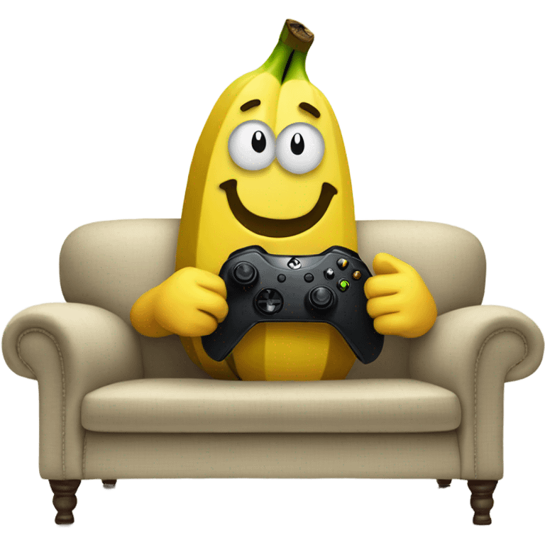 A banana playing xbox emoji