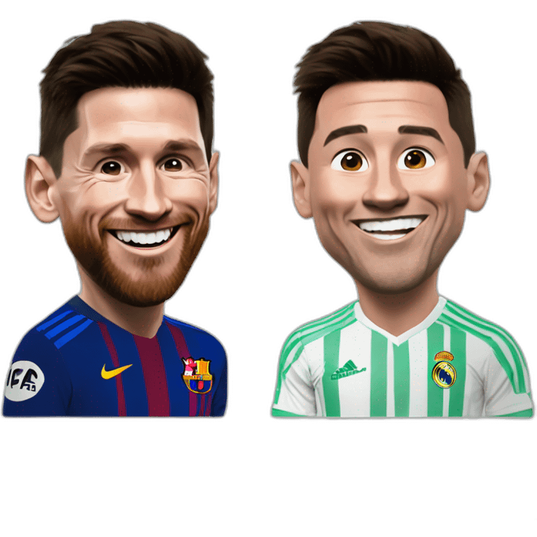 Lionel Messi laughing in ronaldo emoji