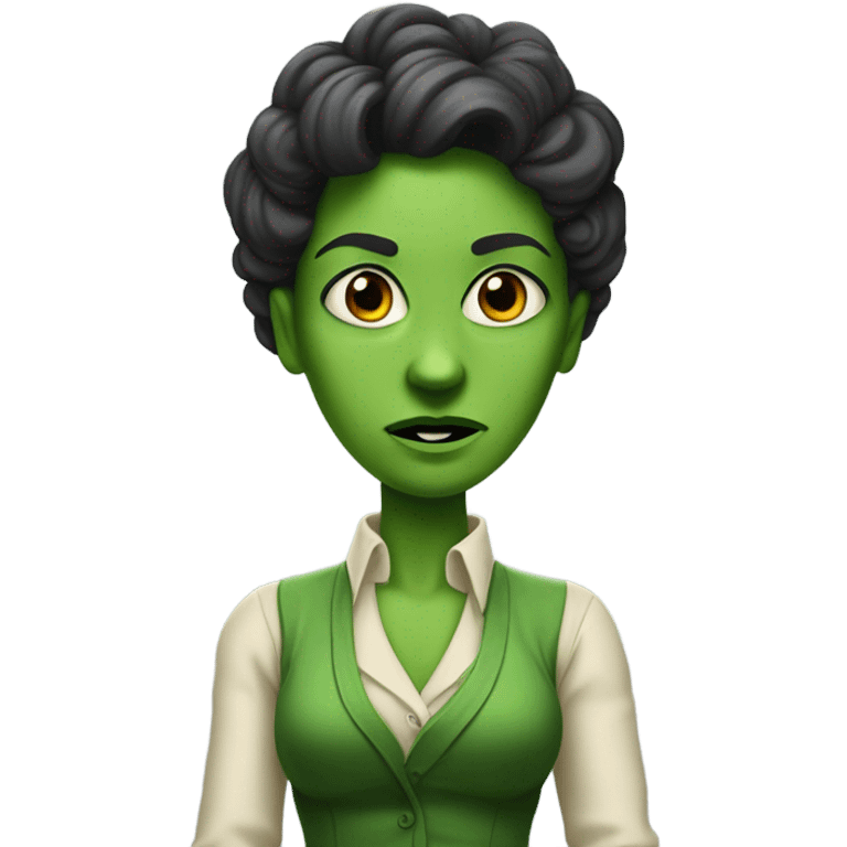 I want  green woman who is being acused of murdering someone called Mr giles emoji