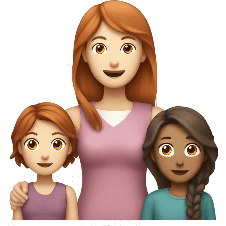 Korean dad with Caucasian mom who has red hair and Caucasian teenage daughter with brown hair  emoji