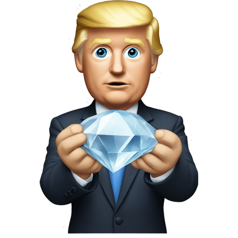 Donald trump holding a crystal emoji