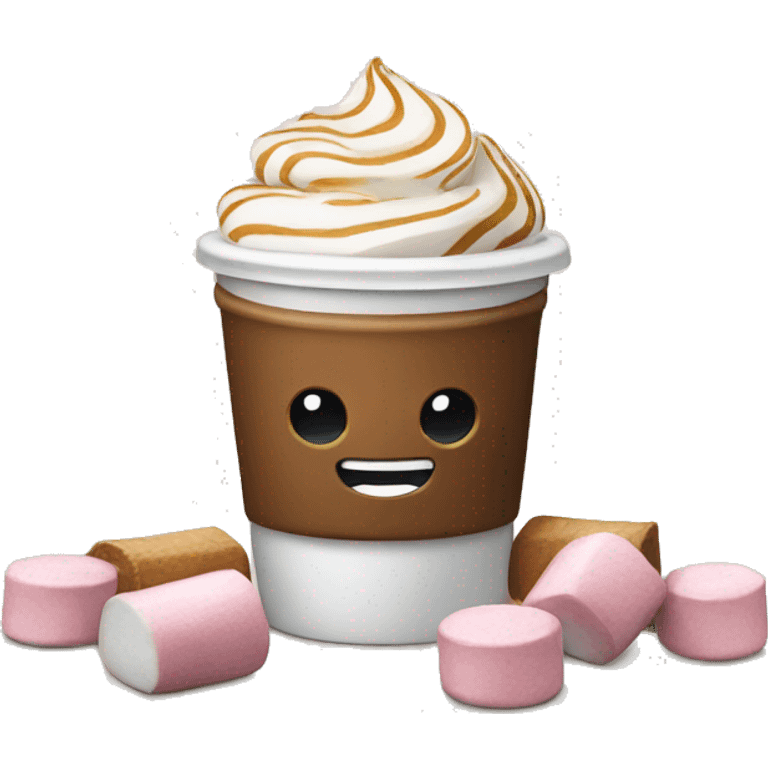 Starbucks coffee and marshmallows emoji