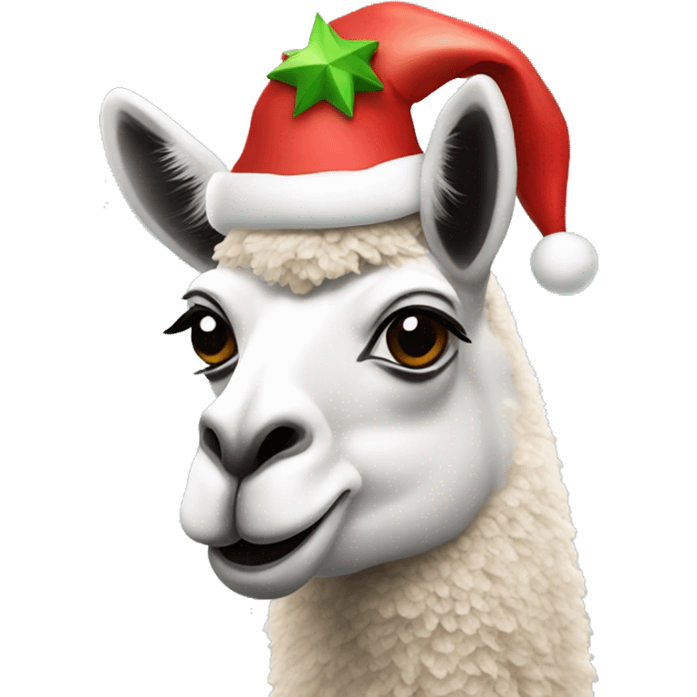 lama with a christmas hat emoji