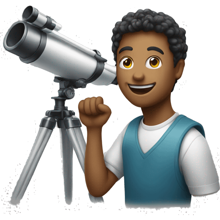 smiling next to a telescope  emoji