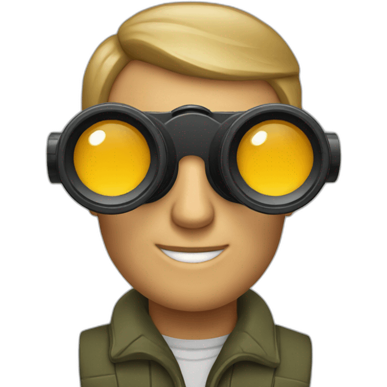 a man wearing binoculars emoji