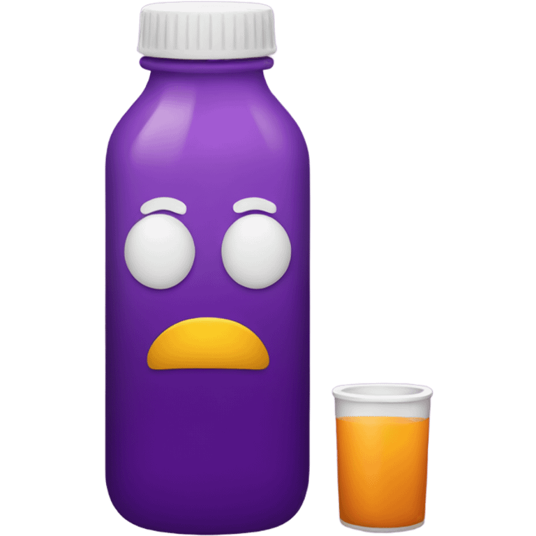 pill bottle drinking purple drink emoji