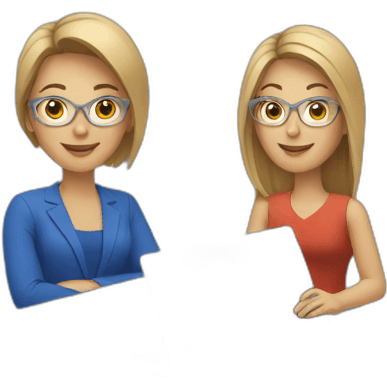 2 european female designers with laptop emoji