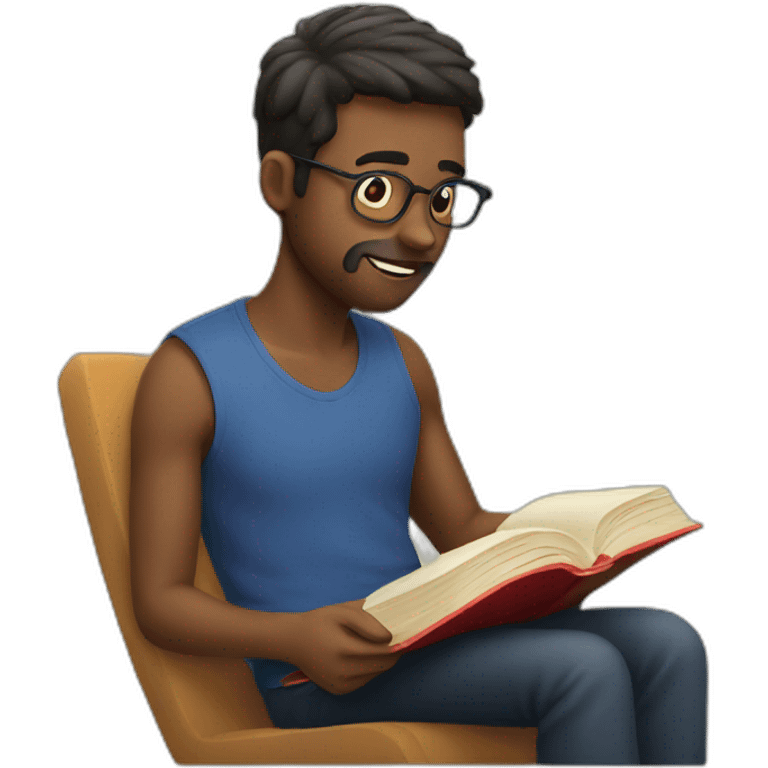 guy reading a book emoji