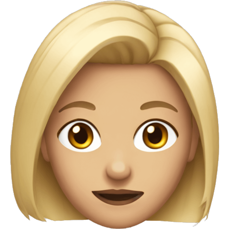 Girl with blonde wolfcut emoji