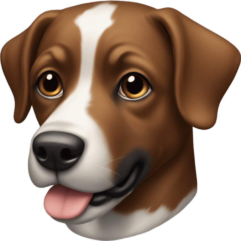 Brown and black dog with white snout emoji