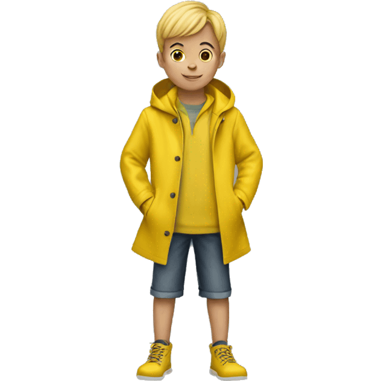 Little Boy yellow Raincoat emoji