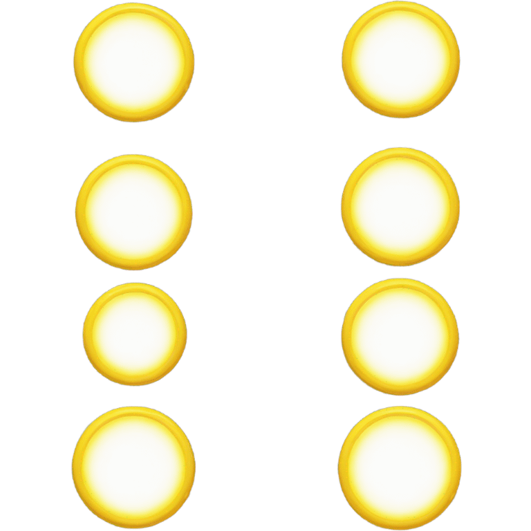 Create a simple emoji with two bright yellow circles that overlap in the middle - like a basic Venn diagram or the Olympic rings. Each circle should be the same size and overlap enough to create a clear shared space between them. That's it - just two plain circles, overlapping, in Paddle's yellow emoji