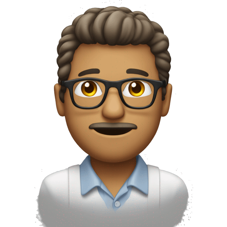 Hombre con pelo cort y babaco lentes  emoji