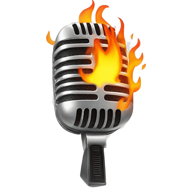 A classic microhphone and fire emoji