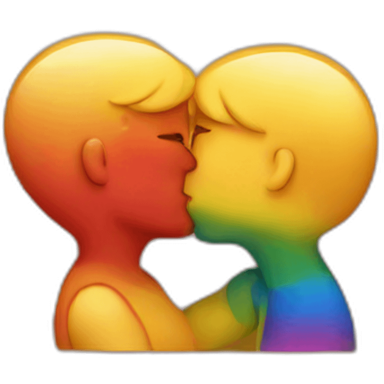 Gay kissing at pride emoji