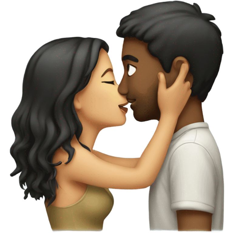 Guy kissing girl emoji