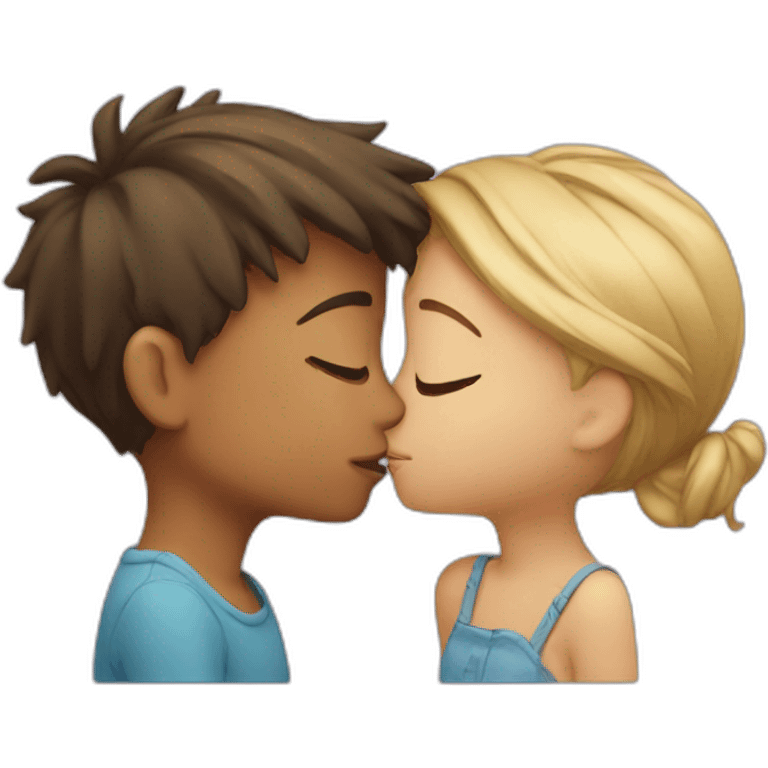 a girl and a boy kissing emoji