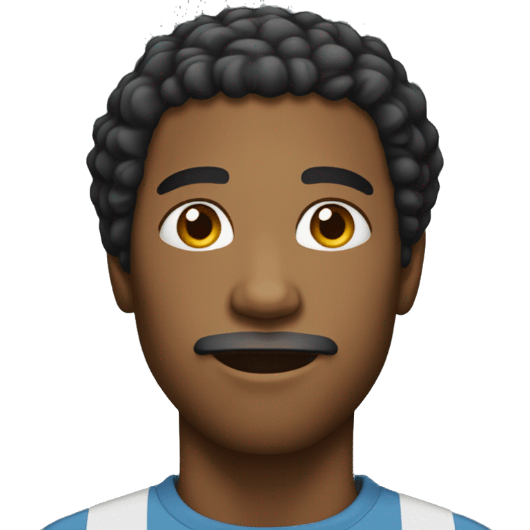 A black male with a short beard and afro hair emoji