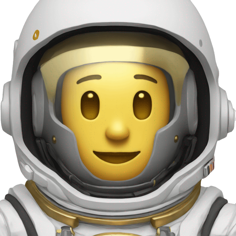 astronaut modern helmet only from front with gold visor emoji