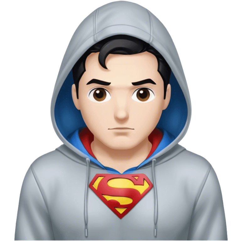 Superman wearing a hoodie emoji