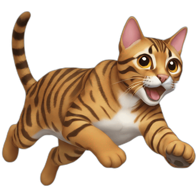 bengal cat pouncing emoji