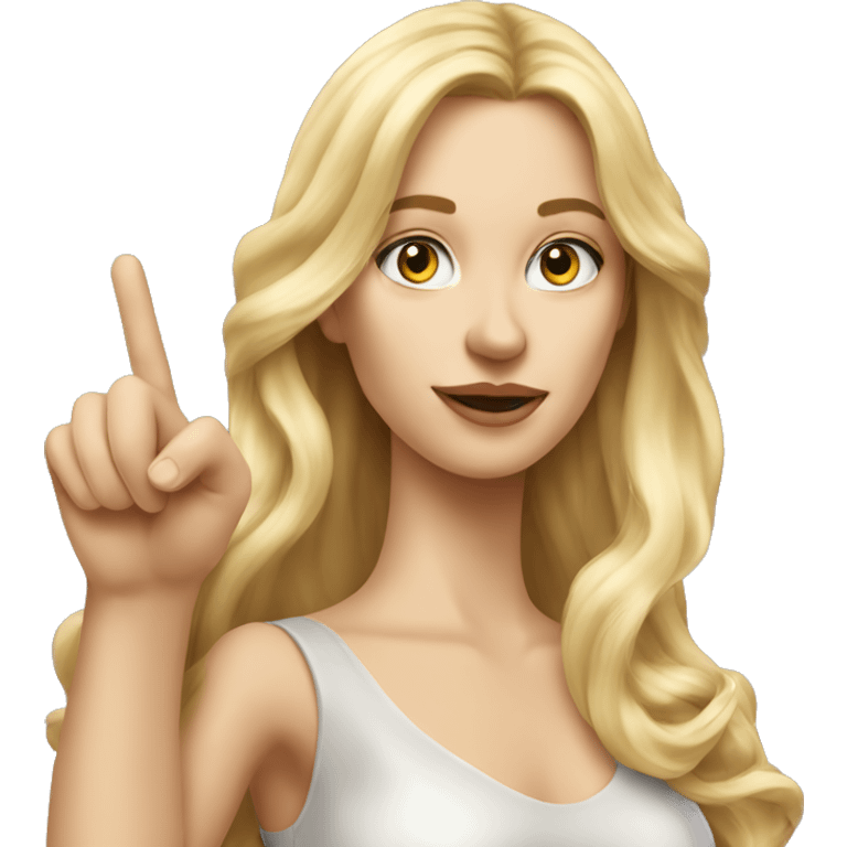 Blonde elegant women with LONG HAIR, ,POINTING YOU FORWARD with her HAND with INDEX FINGER, Hyper Realistic emoji