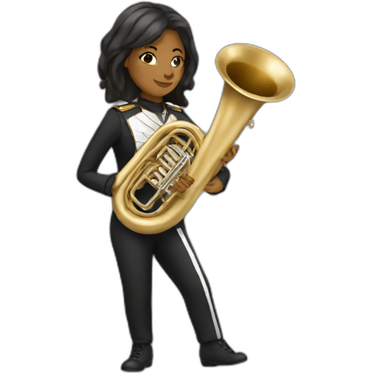 Female tuba player in marching outfit emoji