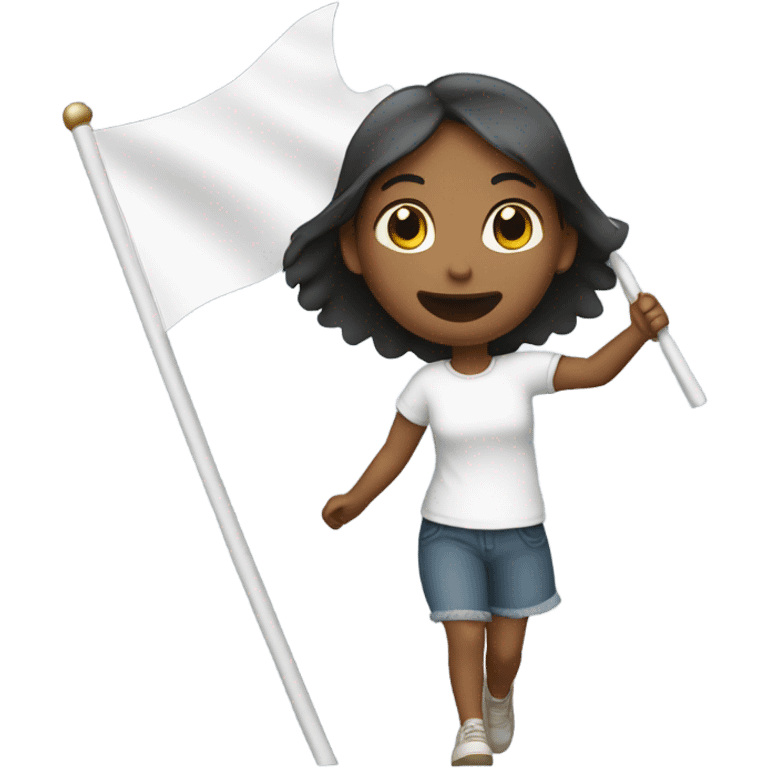 Girl spinning white flag  emoji