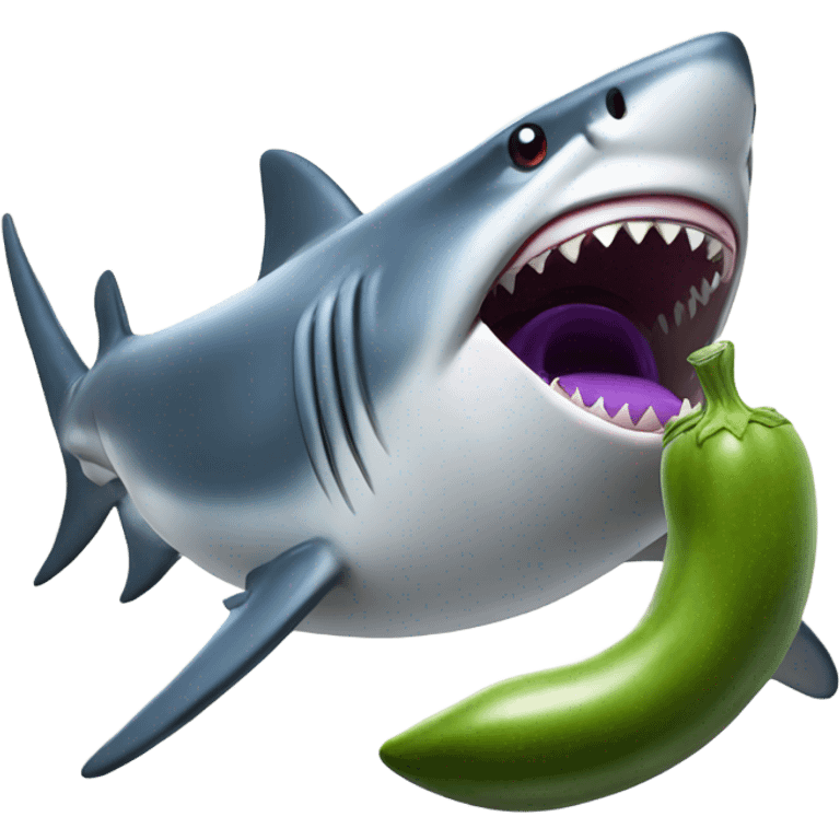 shark with an eggplant emoji