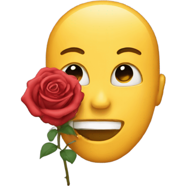 emoji with a rose in its mouth emoji