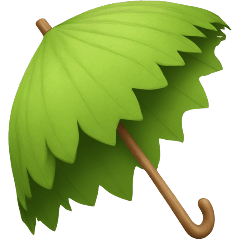 Wooden leaf umbrella emoji