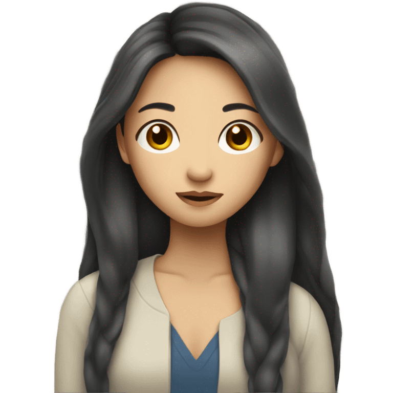 Asian girl with long hair emoji