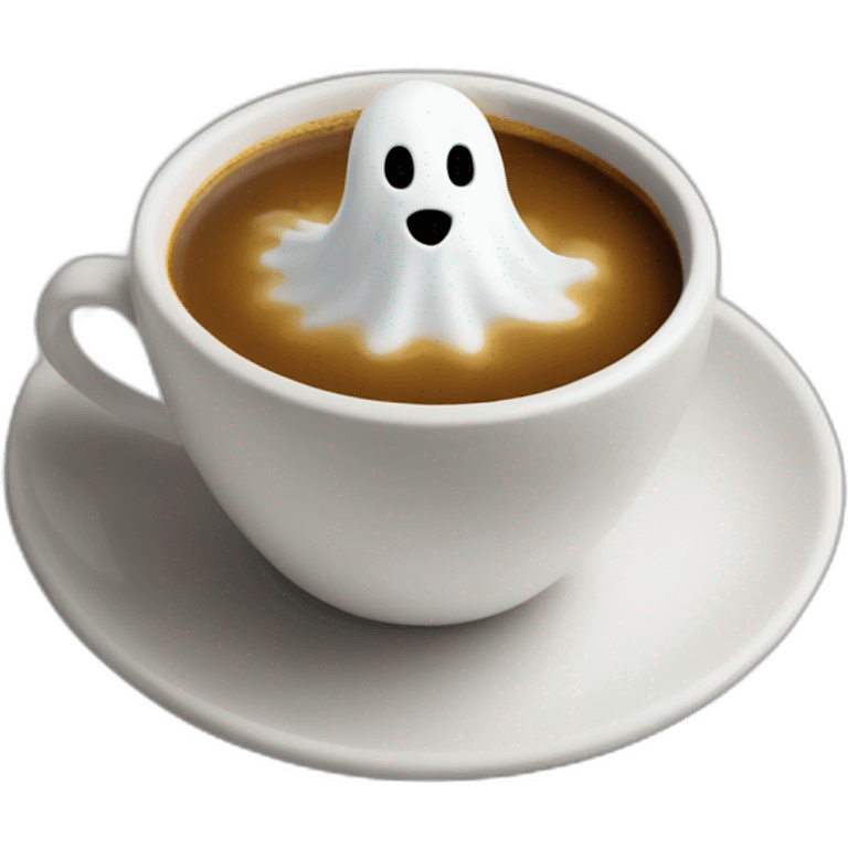 Ghost sitting in a cup of coffee emoji