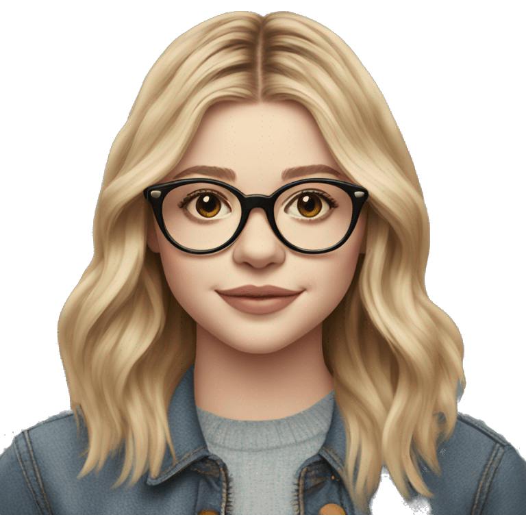 Chloe grace moretz wearing round thin glasses emoji