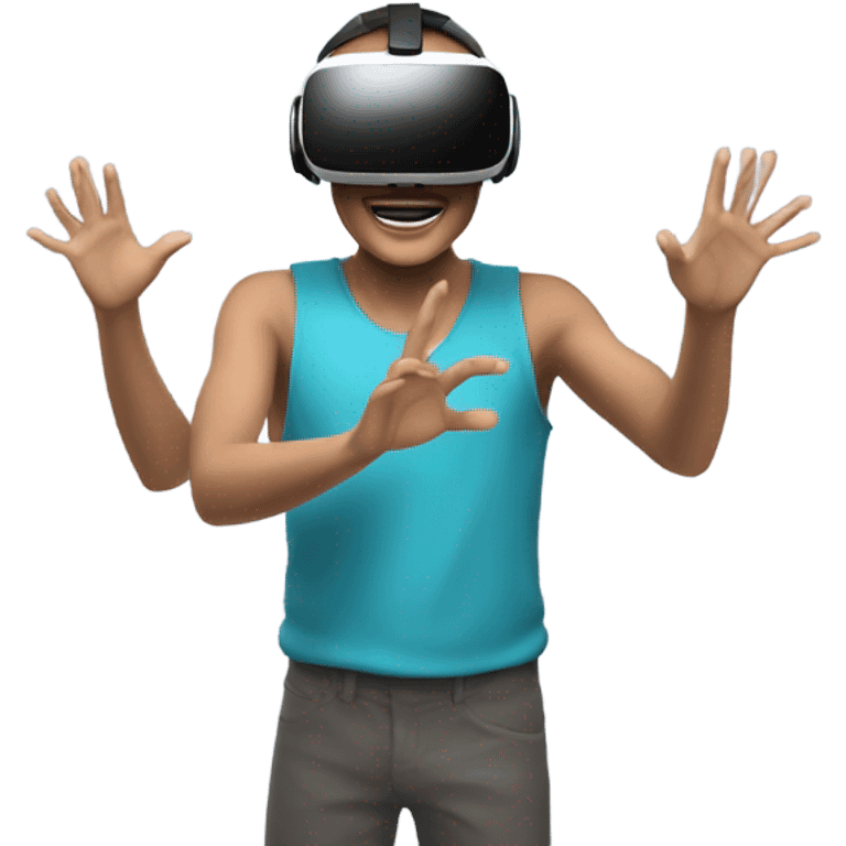 VR wearing human emoji