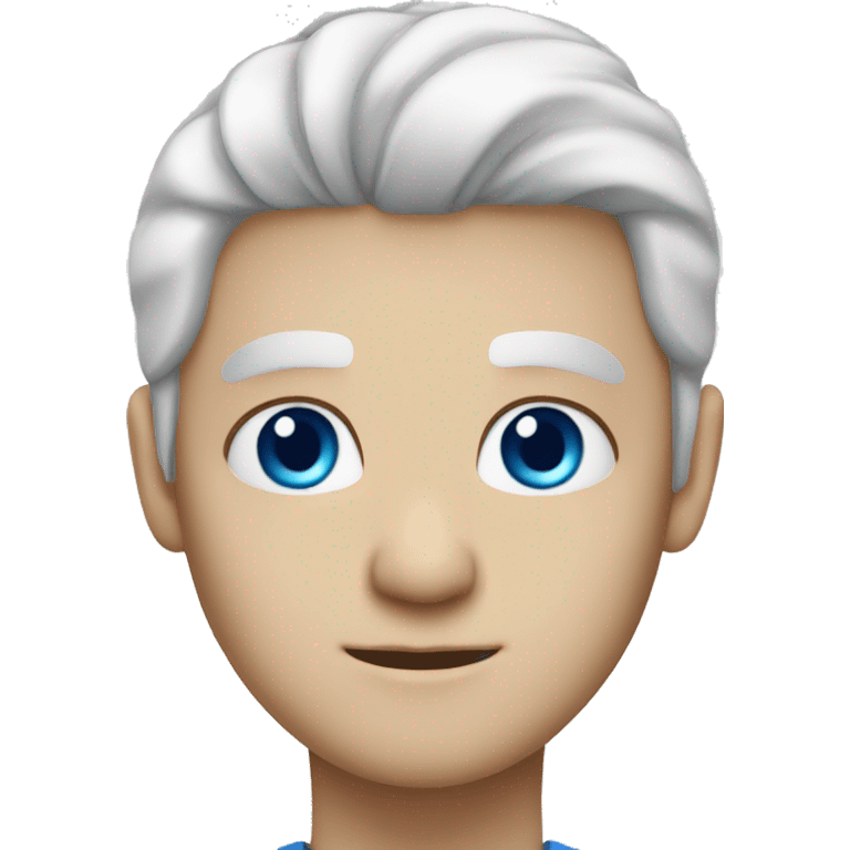 white hair and blue eyes emoji