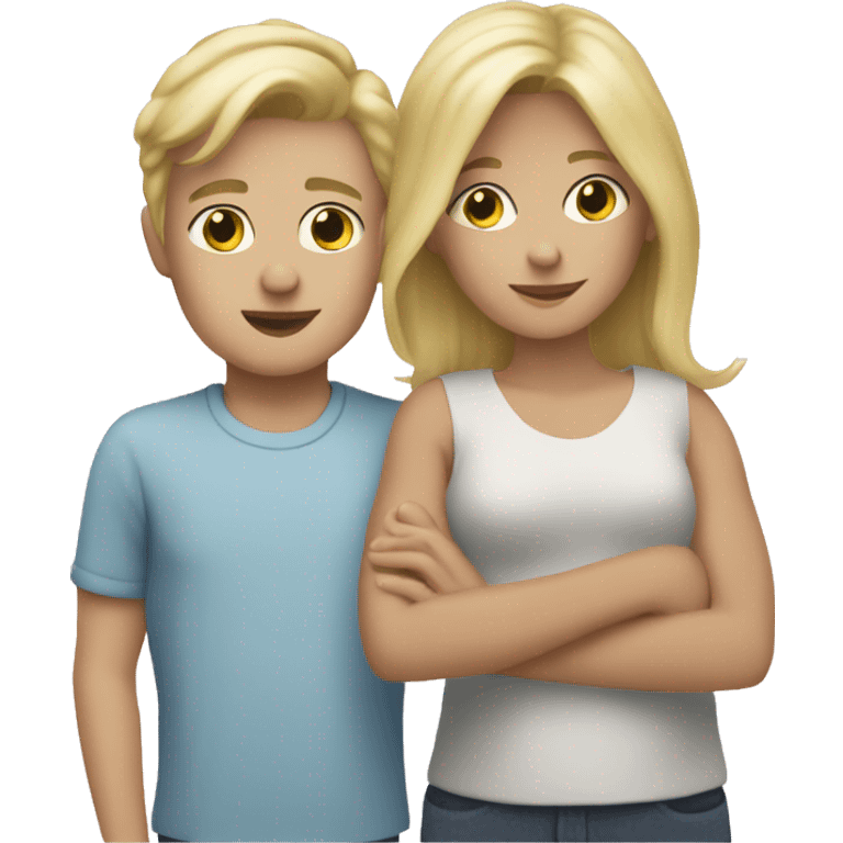 Blonde mum with blonde boy emoji