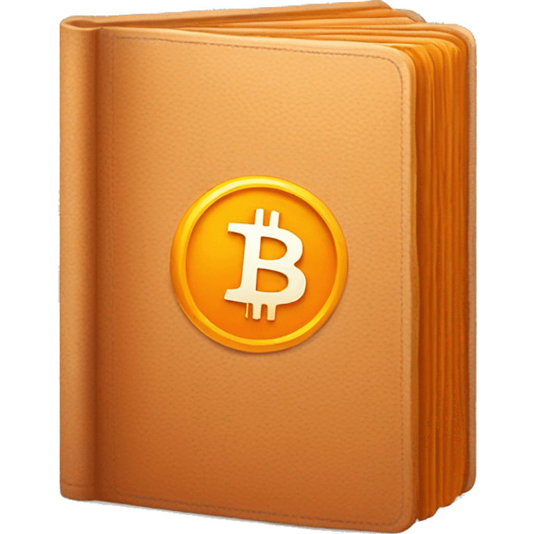 orange book with the word bitcoin on it emoji