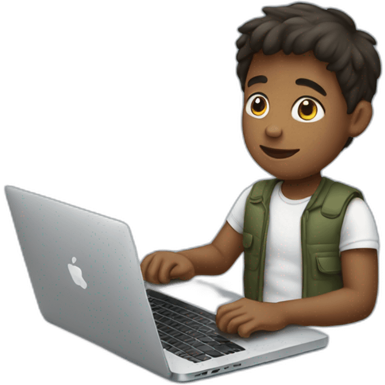 Boy with MacBook emoji