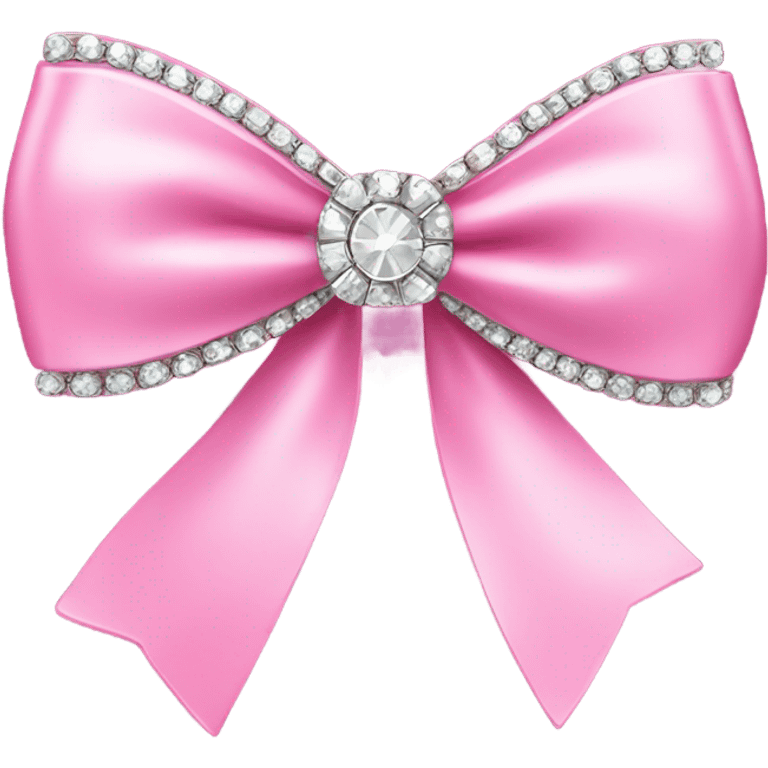 Pink bow with rhinestone emoji