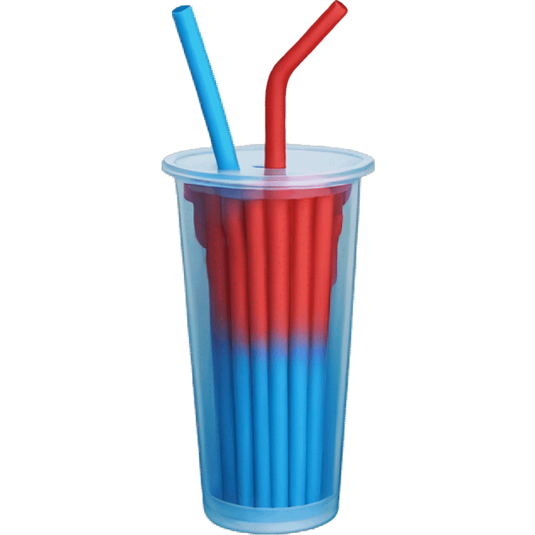 Red and blue colour Single Straw  emoji